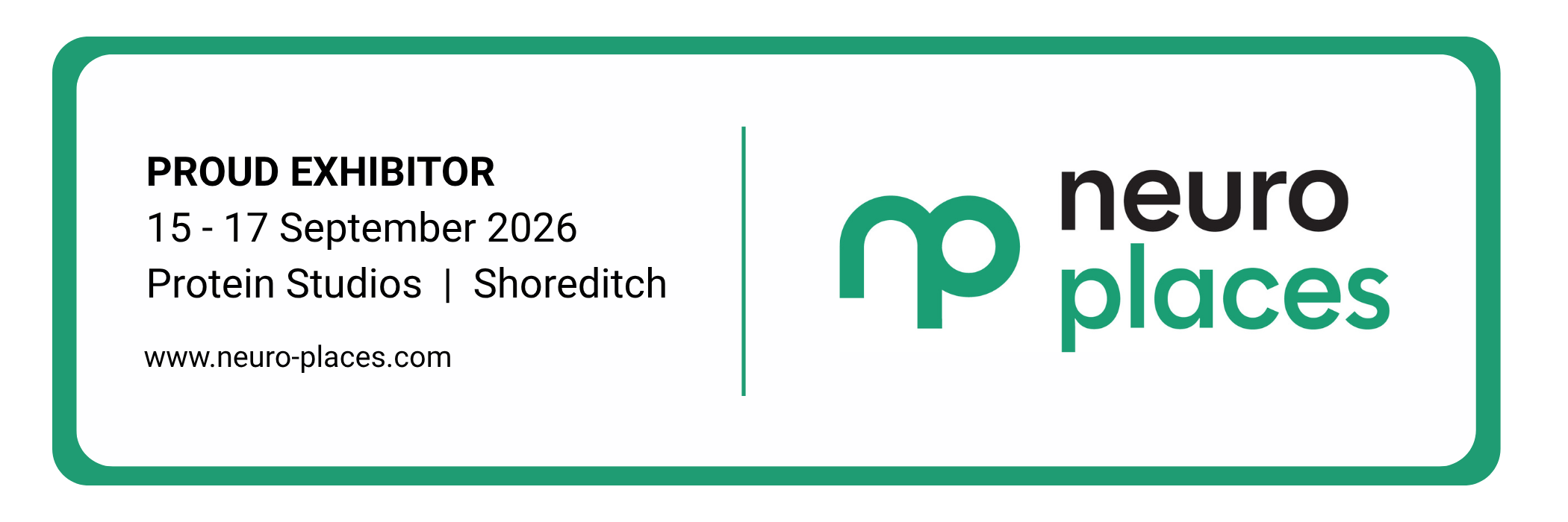 Neuroplaces 2026 Proud Exhibitor badge