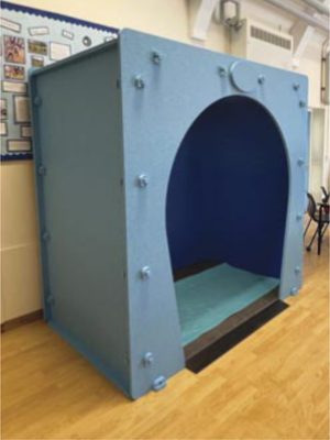 A Simple Acoustics pod installed in a school hall